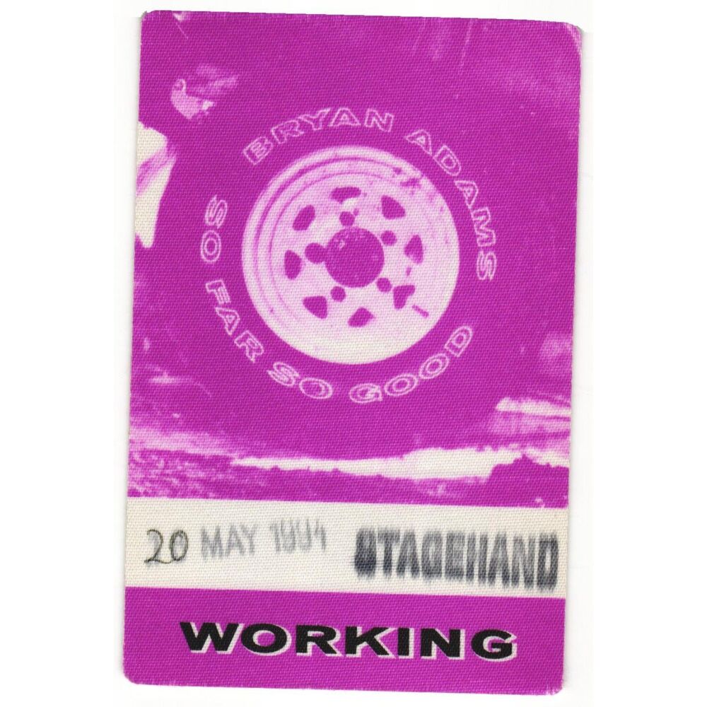 Vintage 1994 Bryan Adams Concert Backstage Pass Working Pittsburgh PA